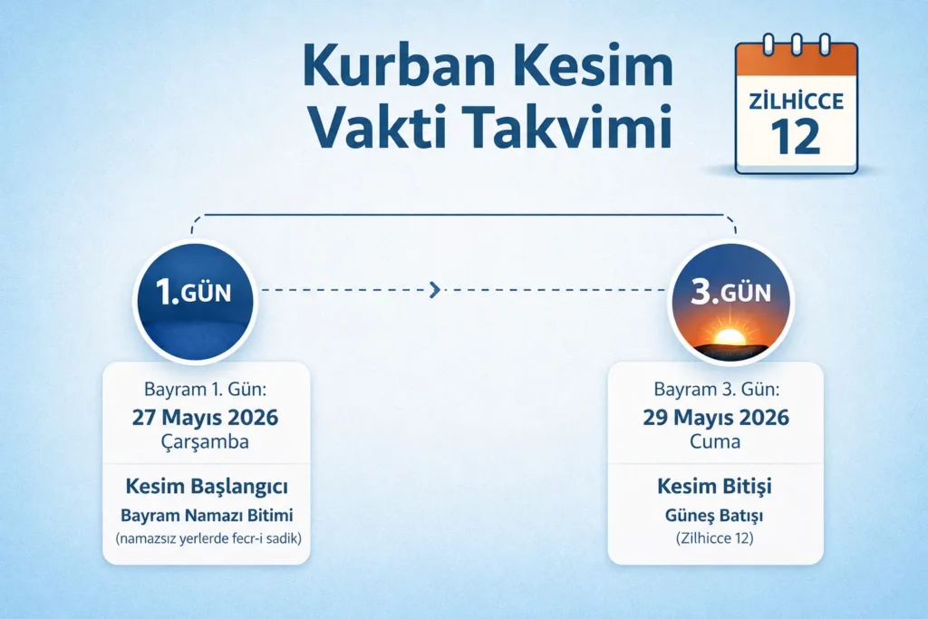 Kurban kesim vakti takvimi